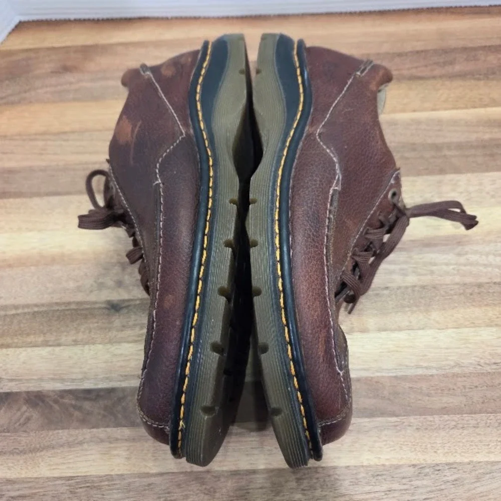 Dr Martens Oxford Men's 9 | Women's 10 Brown Leather Chunky Square Toe Y2K *READ